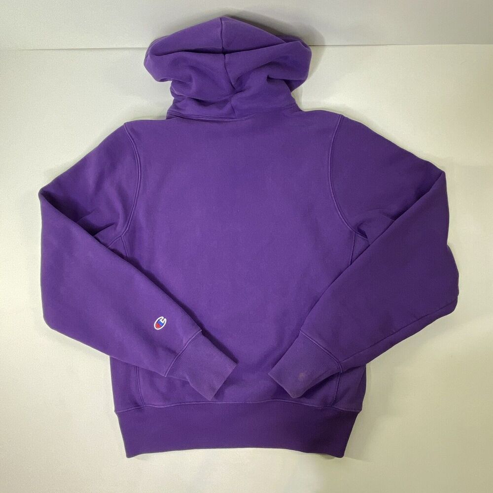 Champion Hoodie Sweatshirt Size Small Reverse Weave Purple Colorful Graphic Logo - Picture 2 of 12